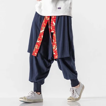 Japonų Mados Samurajus Drabužiai, vyriški Yukata Plius Dydis Tradicinių Kimono Kelnės Rudenį, Žiemą Atsitiktinis Harajuku Atsitiktinis Streetwear