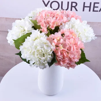 1 Filialas Dirbtinės Gėlės Vestuves Namų Dekoro Hydrangea Puokštė Dirbtinės Gėlės, Augalai, Džiovintos Gėlės, Vienas Šilko Audinio