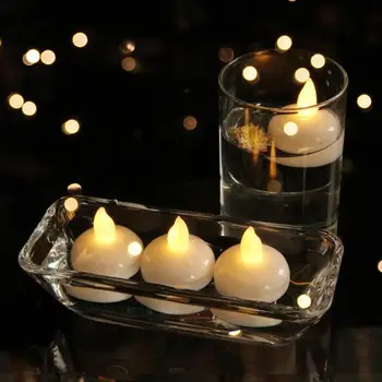 Flameless Plaukiojantieji Žvakės Vandeniui Mirgėjimas Tealights Šiltai Balta Led Žvakių Baseinas, SPA Vonia Vestuves Vakarienė Dekoro