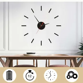 1Pc Sieninis Laikrodis Veidrodėliai Lipdukai Kvarco Adata Europoje horloge Akrilo Europos stilius paprastas išjungti Namo gyvenamasis kambarys miegamasis tvarkaraštis
