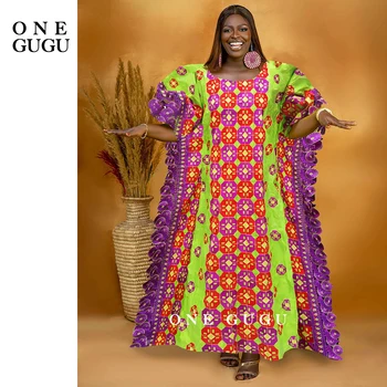 Ryškiai Žalios Afrikos Heidi Bazin Suknelė Su Akmenimis Siuvinėjimo Guipure Dsahiki Nigerijos, Indijos Moterų Vestuvių Tradicinių Baseino Skraiste