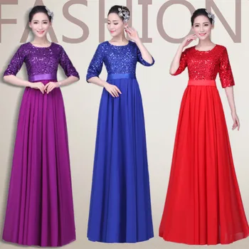 XYF-60#vakarinę Suknelę Ilgai, O-Kaklo Šifono Violetinė Mėlyna Raudona Veiklos suknelės O-Kaklo Blizgančiais Didmeninė moteriškų Drabužių