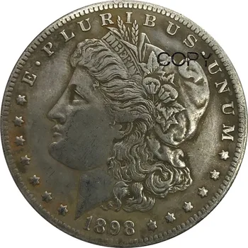 Nesąlyginės Amerikos valstijų 1 Vieno Dolerio Morgan Dolerių 1898 o Cupronickel Sidabro Padengtą Kopijuoti Monetas