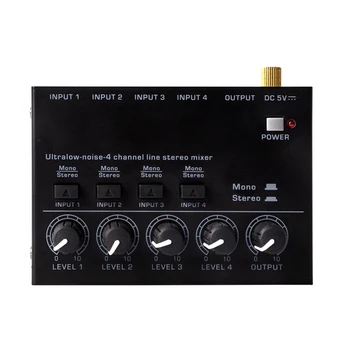 Garso Maišytuvas Mini Mažai Triukšmo Garso Maišytuvas Ultra Kompaktiškas, Profesionalus Garso Maišytuvas 4 Kanalų Audio Mixer Stereo RCA Išėjimas