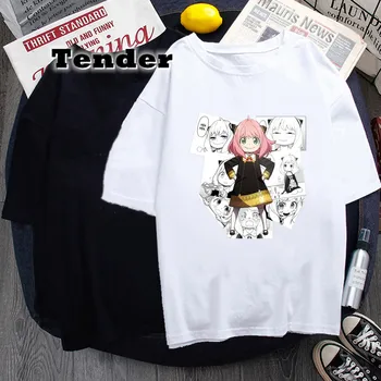 Moterų Marškinėlius Anime Spy X Šeimos Moterų Tshirts Japonijos Ana Marškinėliai Atsitiktinis Vasaros trumpomis Rankovėmis Streetwaer Negabaritinių Marškinėliai