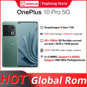 OnePlus 10 Pro Pasaulio Rom 5G Išmanųjį telefoną Snapdragon 8 Gen 1 6.7