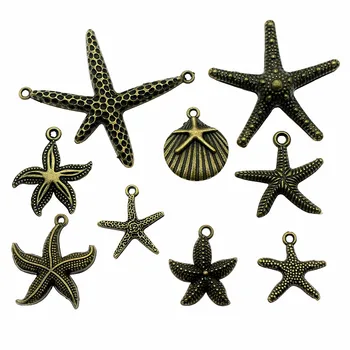 Starfish Pendant Pakabukai Antikvariniai Bronzos Spalvos Žvaigždė Pakabukai Papuošalai 