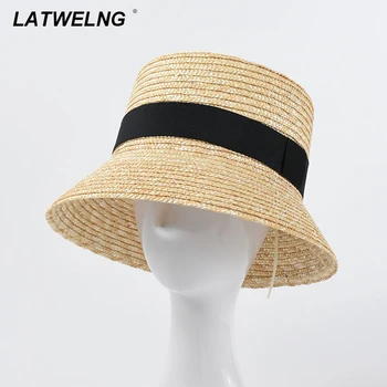 2021 Naujas Mados Šiaudų Kibiro Kepurę Moterims UV Saulės Skrybėlės Atostogų Paplūdimio Skrybėlę butas vasaros saulės skrybėlę didmeninės