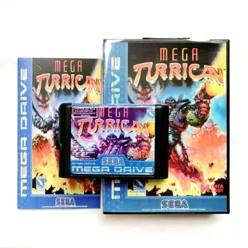 Mega Turrican 16 bitų Sega Genesis/Megadrive Vaizdo Žaidimų Kasetė Konsolės su Mažmeninės prekybos Dėžutė ir Instrukcija