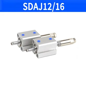 SDAJ12/16 Dvigubo veikimo Stūmoklinis Aliuminio Lydinio Reguliuojamas Insulto Kompaktiškas, Plonas Oro Pneumatinis Cilindras, Insulto 20-50mm