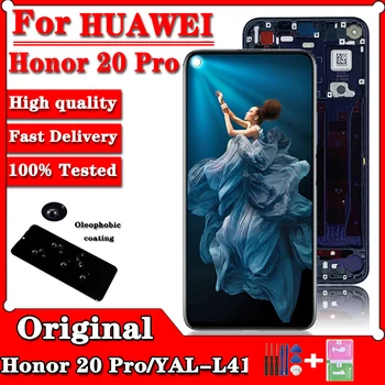 100% Testas Huawei Honor 20 Pro 20Pro LCD Ekranas Jutiklinis Ekranas skaitmeninis keitiklis Pakeisti Honor20 pro YAL-AL10 YAL-L41 LCD