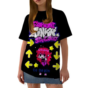 Penktadienio Naktį Funkin Marškinėlius moteriški Drabužiai Tees 3D print T-marškinėliai trumpomis Rankovėmis Harajuku Streetwear Vasaros Mados Animacinių filmų Topai