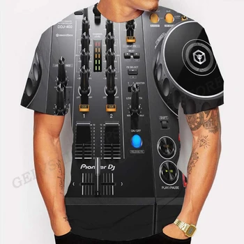 DJ 3D Print T-shirt Vyrai Moterys Mados marškinėliai Vaikas Hip-Hop Top Tee Vasaros Roko Muzikos Tee Atsitiktinis Palaidų Viršuje Naujovė vyriški Drabužiai