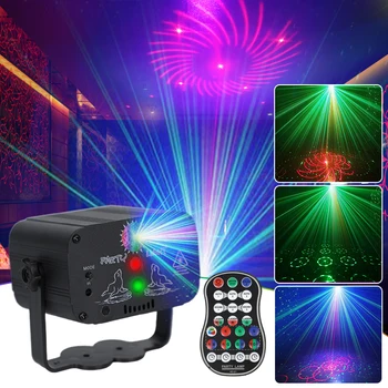 YSH Mini Dj Lazerio LED Etape Projektorius Muzikos Garso Kontrolė Diskoteka Šalies RGB Šviestuvai USB Įkrovimo Vestuvių, Gimtadienio Strobe Šviesos