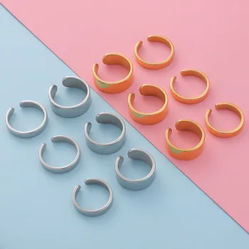 3Pcs/Daug Nerūdijančio Plieno Paprasta Atidaryti Žiedas Veidrodis lenkijos Geometrinis Reguliuojamas Pirštų Žiedus Šalis, Dovana, Papuošalai