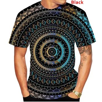 Mados geriausia pardavimo Mandala boho bohemijos raštuotas print t shirt 3d marškinėliai