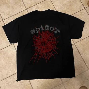 Sp5der 555555 Mados T-shirt Vyrai, 1:1, Aukščiausios Kokybės Spider Web Modelio Moterų Streetwear Marškinėliai Tees Vyrų Drabužiai Geriausias Pardavėjas