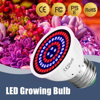 LED Grow Lempa viso Spektro LED Augalų Augimo Lempos Patalpų Apšvietimas Augti Šviesos Lemputės Augalai, E27 E14 GU10 MR16 220V B22