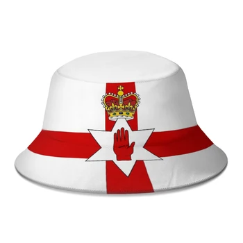 2022 Naujas Vasaros Ulster Banner vėliavos Šiaurės Airijoje Kibirą Skrybėlė Unisex Lauko Sulankstomas Bob Žvejys Skrybėlę Panama Kepurė