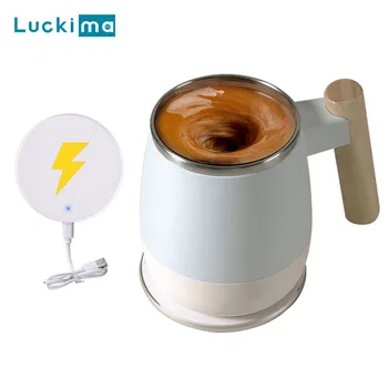 Naujas Kavos Pieno Maišymas Taurės Automatinis savaiminis Maišant Magnetine Puodelis Šilumos Puodeliai Kombaino Smart Maišytuvas su Belaidis Kroviklis, skirtas Telefonas