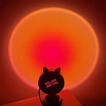 Patalpų Saulėlydžio Lempa USB Mini LED Lempos Saulėlydžio Projekcija Sienų Apdailai Fone Atmosfera Lempos Fotografijos Selfie Meno Lempos