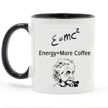 Juokinga Mokslo draugai gimtadienio dovana Puodeliai E = MC2 Energijos Pienas, Kava Keramikos Puodelis - Fizika, Matematika Dovana taurė ir puodelis