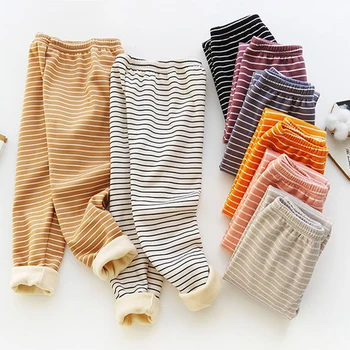 Xxx Berniukų ir Mergaičių Kelnės Šiltas Aksomo Legging Dryžuotas Kostiumas Tirštėti Sleepwear 2022 M. Rudenį, Žiemą nuo 2 Iki 10 Metų Vaikų Drabužiai