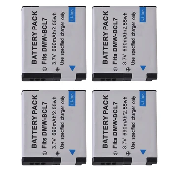 4Pcs NT-BCL7 BCL7 Baterija Akku už Panasonic Lumix DMC-FH10, DMC-FS50, DMC-SZ10, DMC-SZ9, DMC-SZ8, DMC-SZ3, DMC-XS1,XS3 Fotoaparatas