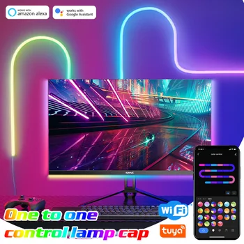 RGB IC WIFI Neoninės Šviesos DIY Led Šviesos Juosta Balso APP Kontrolės Muzikos Sinchronizavimo TV Apšvietimas Kalėdų Žaidimas Gyvenamasis Kambarys Miegamasis Apdaila