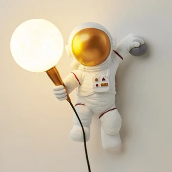 Vaikų Kambarys LED Mėnulis Sieniniai Šviestuvai Namų Vaikų Gyvenimo Kambario Sienos Sconce Šiuolaikinės Astronautas Koridoriaus, Miegamojo Lovos Sienų apšvietimo