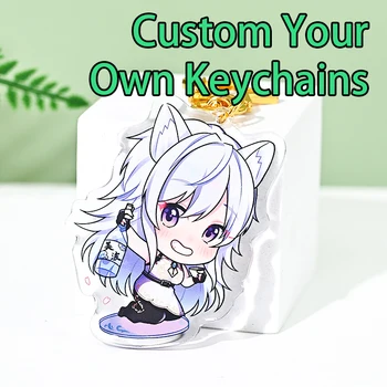 Keychain Užsakymą Anime Personalizados Foto Žavesio Logotipą, Raktų Pakabukai Individualų Skaidraus Akrilo Holograma Chaveiro Produktus