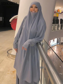 Siskakia Musulmonų khimar Abaja Rinkinys Moterims Ramadanas Eid Mubarakas Negabaritinių Dubajus Turkijos, Maroko arabų Islamo Maldos Drabužiai