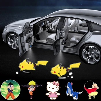 D2 Naujovė Animacinių filmų Anime Automobilių šviesos Belaidžio Dinaminis Projektorius Led Automobilio Duris Lempos Atmosfera Projektorius Dekoras, Šviesos Perspėjimas Sveiki!