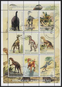 9Pcs/Set Madagaskaras Pašto Ženklų 1999 Priešistorinių Dinozaurų Naudojamas Po Pažymėtos Pašto Ženklų Kolekcionavimas