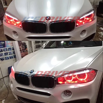 Icedriver BMW X5 X6 X5M F95 Geltona DRL RGB daugiaspalvis LED lentos F15 F16 G05 G18 dieniniai žibintai Raudona RGBW lemputes