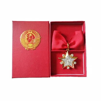 Išskirtinį Buvusios TSRS Maršalas Star CCCP Kariuomenės Garbės Medalis Sovietų Sąjungos Didvyriškumas Specialus Ženklelis Vertus Inkrustacijos Cirkonis Šviečia Dovana