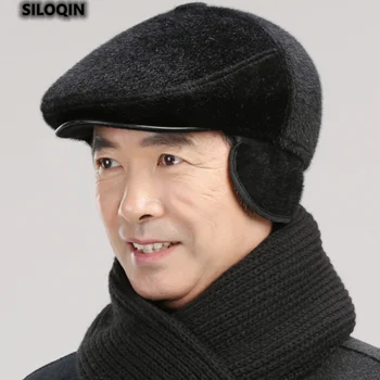 2021Fashion Naujas Rudens-Žiemos Vyrų Žiemos Skrybėlę vidutinio Amžiaus Lmitation Mink Plaukų Išlaikyti Šiltas, Ausų Apsaugos Vyresnysis Beretės Tėtis Skrybėlės